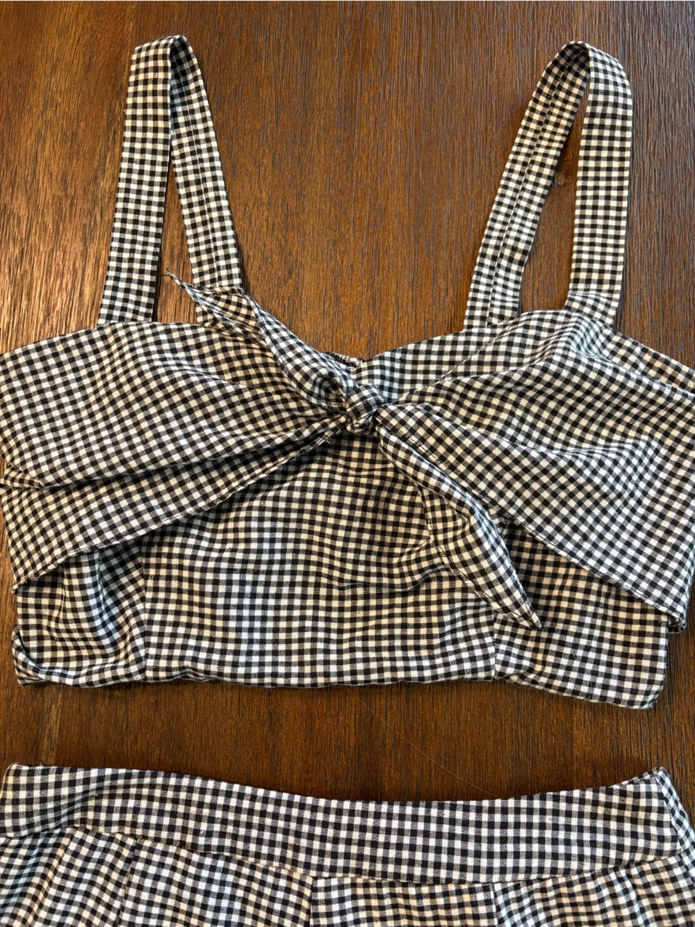 High-Waist Gingham Set— Black & White - Picture 3 of 6